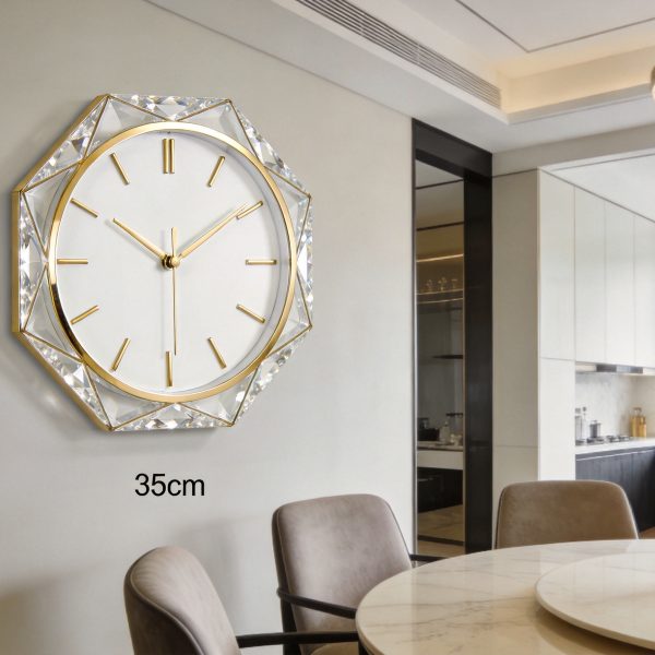 Geometric Gold Finish Wall Clock