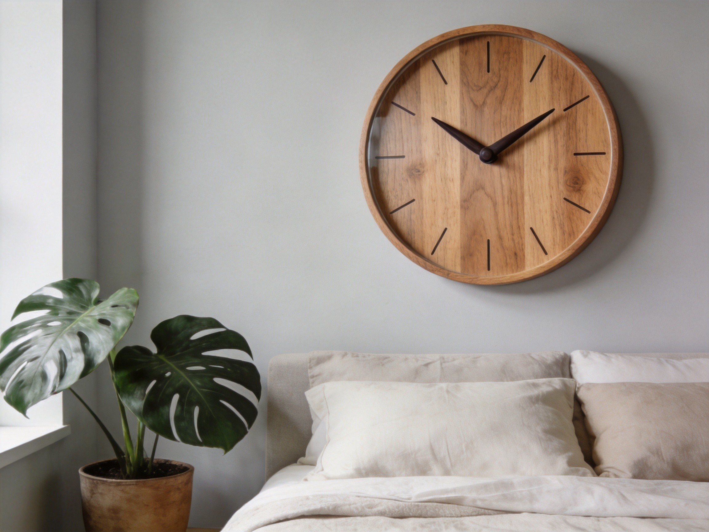 Natural Oak Wood Silent Wall Clock