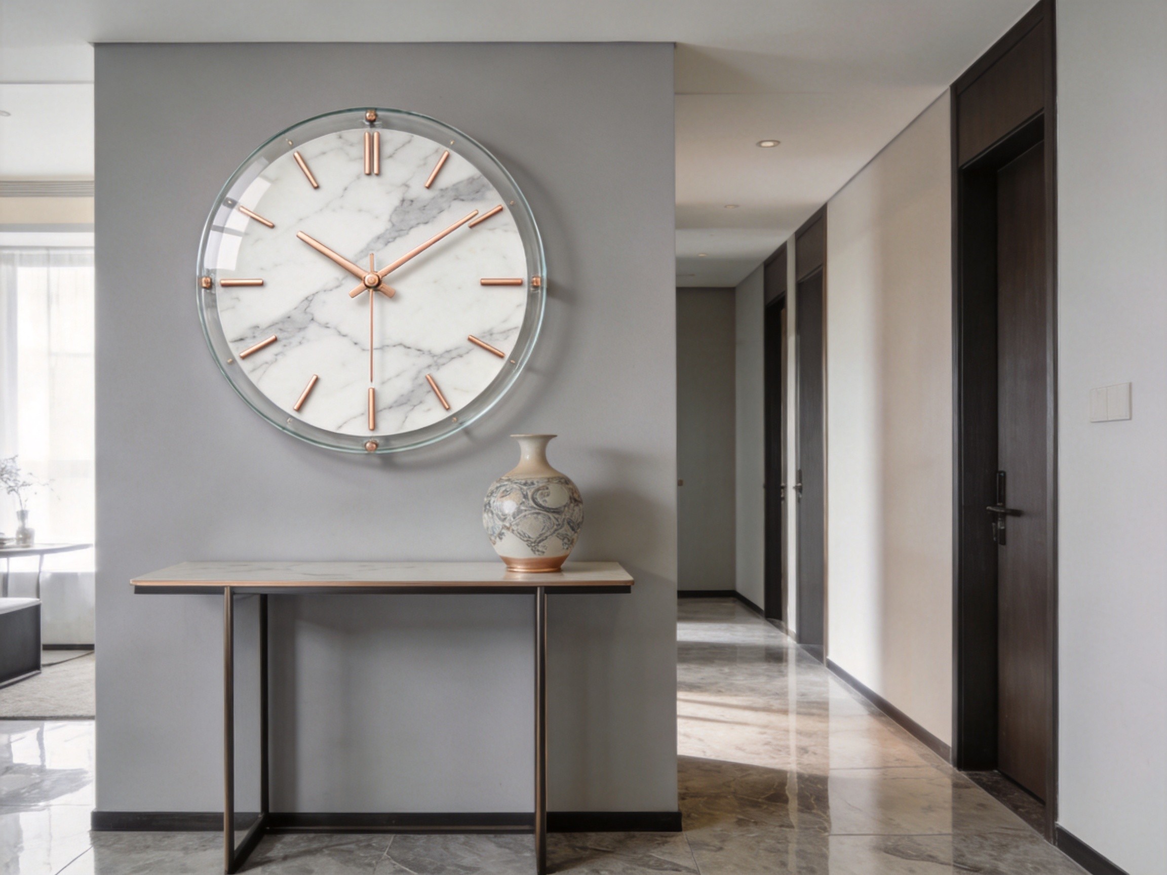 Marble Effect Wall Clock