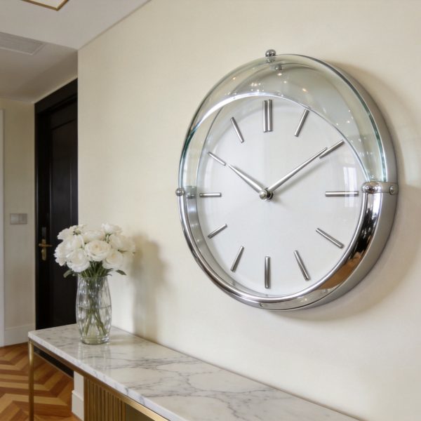 Curved Convex Glass Wall Clock